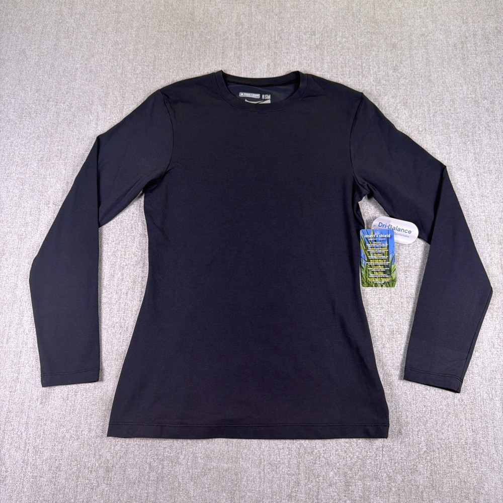 NWT Insect Shield Women Black Long Sleeve Dri-Balance Hiking Utility‎ Fishing